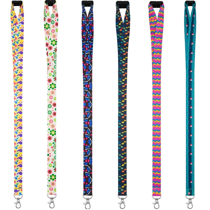 YOUOWO 6 Pack Lanyards For ID Badges Holder Cruise Cute Keys Kids Women Hall Pass Card Holder Ship Card,Breakaway Safety Office Neck Printed Lanyard With Patterns - Image 2